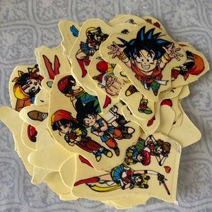 Lots of small clear back stickers Sailor Moon and Dragon Ball Z